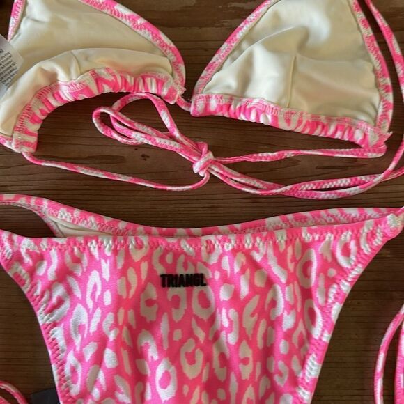 TRIANGLE VINCA Pink Leopard no bag 💕 NEW with tag - Picture 8 of 11